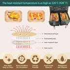 parchment paper for air fryer,8.7 * 5.5inch rectangle air fryer liners disposable,125pcs non-stick airfryer liners rectangle free of bleach, compatible with 8-9 Qt baskets