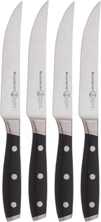 Messermeister Avanta 5” Fine Edge Steak Knife Set - German X50 Stainless Steel - Rust Resistant & Easy to Maintain - Includes 4 Steak Knives