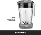 Waring Commercial MX1050XTXP 3.5 HP Blender with Electronic Keypad, Pulse Feature and a 48 oz. BPA Free Copolyester Container, 120V, 5-15 Phase Plug,Black