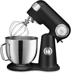 Cuisinart Stand Mixer, 12 Speed, 5.5 Quart Stainless Steel Bowl, Chef’s Whisk, Mixing Paddle, Dough Hook, Splash Guard w/ Pour Spout, Onyx, SM-50BK, Manual