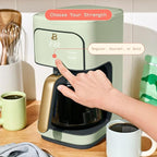 Beautiful 12-Cup Programmable Coffee Maker – Auto Brew, Digital Timer, Glass Carafe (Sage Green)