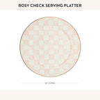 MACKENZIE-CHILDS Enamel Serving Platter, Decorative Serving Platter for Food, 16 Inches, Rosy Check