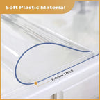 Clear Table Protector 42 x 72 Inch, 1.4mm Thick Waterproof PVC Plastic Table Cover, Durable Table Pad for Dining Room, Kitchen, Writing Desk, and Coffee Tables