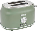Haden Dorset 2 Slice Wide Slot Stainless Steel Toaster with Adjustable Browning Control & Non Slip Feet, Cedar Green & Chrome