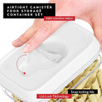 DWËLLZA KITCHEN Pasta Storage Containers for Pantry - Set of 2 White Airtight Spaghetti Container Storage - Ideal for Spaghetti & Noodles, Kitchen Pantry Organization and Storage, Keeps Food Fresh