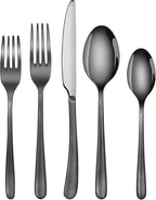 Artaste Rain II Forged 18/10 Stainless Steel (Black (Service for 4), (Flatware 20-Piece Set))