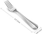 KEAWELL Pearl Edge 8-Piece Premium Fork Set, 18/10 Stainless Steel, Fine Silverware with Mirror Finish, Dishwasher Safe (8, 8" Dinner Forks)