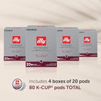 Illy Coffee K Cups - Pods For Keurig Machines – Intenso Dark Roast – Notes of Cocoa & Dried Fruit - Bold, Flavorful & Full-Bodied Flavor - No Preservatives – 20 Count, 4 Pack