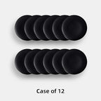 Stoneware Coupe Commercial Grade Dinner Plates, Matte Black Round Plates 10.5", Case of 12