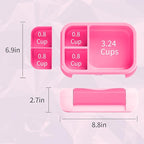 Prints Leak-Proof XL Lunch Box - Reusable 3-Compartment Containers Bento Box for meal Prepping;5-Cup Capacity for Adults & Ages 8+, BPA-Free, Dishwasher Safe (Pink - Rainbow Unicorns)