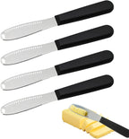 4 Pcs Butter Knife Spreader with Holes, 3 in 1 butter knife, butter curler knife, Butter Grater with Ergonomic Handle, stainless steel butter spreader for Butter, Cheese, Jam