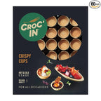 CROC'IN - Neutral Mini Tart Shells - Edible Appetizer Or Dessert Cups - Pastry Pans - Artisanal & Vegan Confection - 60 Pieces