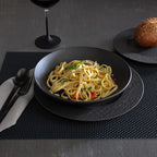 Villeroy & Boch Manufacture Rock 12-Piece Dinnerware Set, Service for 4, Dinner Plates, Salad Plates & Pasta Bowls, Premium Porcelain, Made in Germany, Matte Black