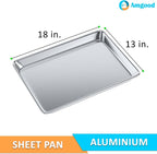13 in. x 18 in. 19 Gauge Half Size Aluminum Bun. / Sheet Pan. Pack of 12