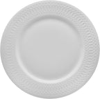Mikasa Levi 40 Piece Bone China Dinnerware Set, Embossed Plates Bowls, Chip-Resistant, Lightweight, Elegant and Durable, Service for 8, White
