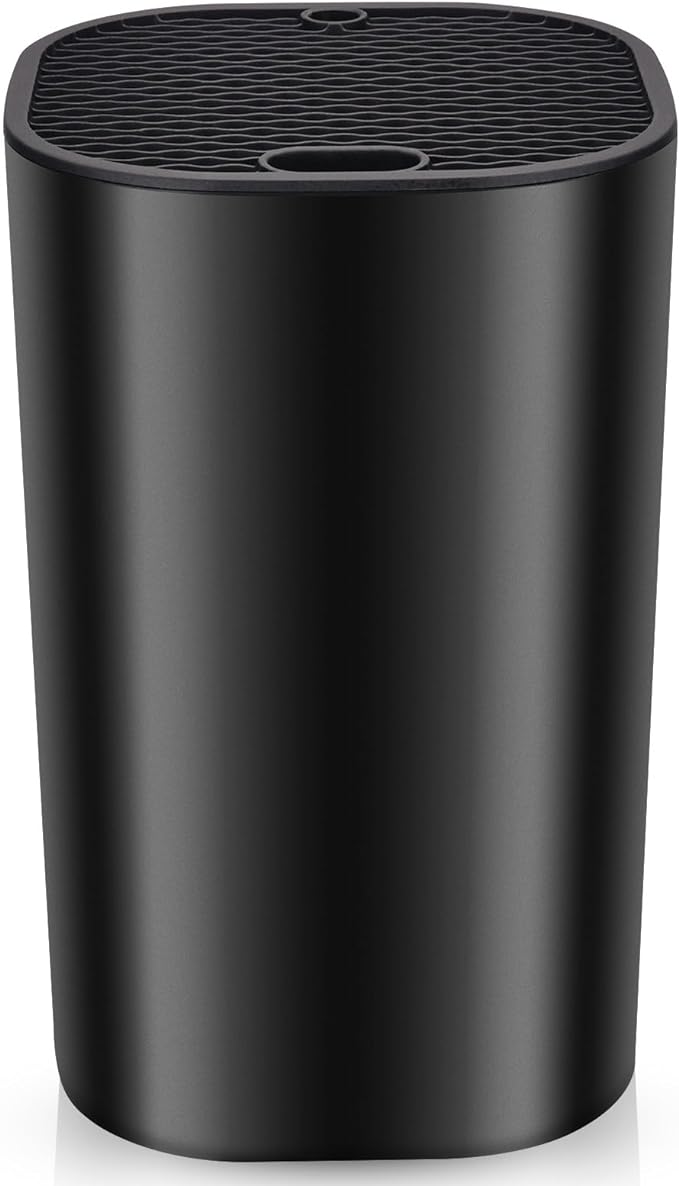 Universal Knife Block for Kitchen, WELLSTAR Knife Holder without Knives, Safe Space Saver Large Volume Stable Knife Storage with Scissors and Sharpening Rod Slot, Detachable for Easy Cleaning - Black