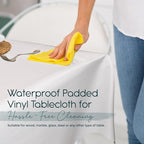 Quality Table Pad Protector, Superior Protection from Spills, Scratches & Heat - Reusable Table Cloth with Cushion Flannel Backing (90" L x 54" W)
