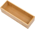 Bamboo Drawer Organizer - Kitchen Utensil Organizer Silverware Tray Cutlery Holder，Office Desk Supplies and Accessories (8.9x3x2.6 inch)