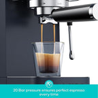 CASABREWS 3700 Essential Espresso Machine 20 Bar, Stainless steel Coffee Maker with Milk Frother, Espresso Coffee Machine for Cappuccino, Latte, 43.9oz Water Tank, Sapphire Blue
