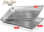 JoyTable Aluminum Baking Sheet Set, Quarter Sheet Pan, Commercial Quality Cookie Sheets for Baking or Roasting Non-Stick, Warp Resistant Aluminum 9 x 13 Baking Pan