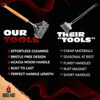 BBQ-AID Grill Brush for Outdoor Grill Bristle Free - 18" BBQ Brush for Grill Cleaning Kit - Safe BBQ Grill Cleaner Brush and Scraper - Stainless Grill Cleaning Brush for Any Grill, Grill Accessories
