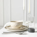 Stone Lain Mirella 16-Piece Dinnerware Set Stoneware, Borosilicate Glass, Beige