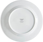 Portmeirion Home Mallorca 16 Piece Porcelain Dinnerware Set with Blue Geometric Border, 4 Place Settings - Ideal for Weekday Meals, Casual Brunches, Relaxed Dinner Parties, Small Family Celebrations