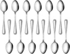 New Star Foodservice 1029420 Bead Pattern, 18/0 Stainless Steel, Dinner/Dessert Spoon, 7.6-Inch, Set of 12