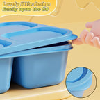 6 Pcs Snack Box Container Set, Reusable 3&4 Compartment Meal Prep Snack Containers for Adults Kids Toddler, BPA-Free Divided Lunchable Container for School, Work and Travel (Multicolor)