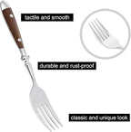 5-Piece Silverware Set, Stainless Steel Flatware Set, Service for 1, Vintage Cutlery Set with Wooden Color Bakelite Handle, Dishwasher Safe
