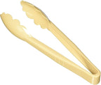 New Star Foodservice 35629 Utility Tong, High Heat Plastic, Scalloped, 9 inch, Set of 12, Beige