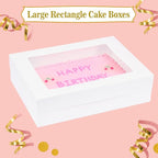 10 Pack 19x14x5 Inch Large Rectangle Cake Boxes with Thick Cake Boards, Half Sheet Bakery Boxes for Pastry Baking,Cupcake,Muffins & Pie