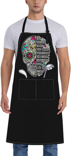 Men Women Apron, Adjustable Neck with 2 Pockets - Chef Apron for Cooking - Mom Dad Gift for Christmas, Birthday