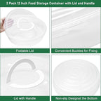Aufind 12" 2 Pack Pie Carrier with Lid and Handle, Reusable Food Storage Containers for Pies, Cheesecake, Pizza, Nuts Fruit