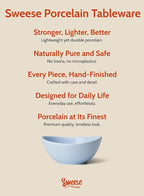 Sweese 10 oz Small Porcelain Bowls - Set of 6 - Ceramic Serving Bowls versatile for Cereal, Fruit, Dessert, Ice Cream, Snack & Yogurt - Shaded of Blue Colored