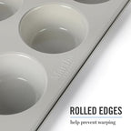 Martha Stewart Gallen 12 Cup Nonstick Carbon Steel Muffin/Cupcake Pan - Cool Grey