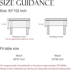 ISAENNE Designer French Pale Yellow Long Tablecloth Rectangle,Linen Floral Table Cloth,Wrinkle Resistant Decor Tablecloths for Dining Thanksgiving Banquet Kitchen Party,63"*102"-Estevan A
