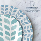 Corelle Global Collection Vitrelle 18-Piece Dinnerware Set Triple Layer Recycled Glass, Lightweight Eco-Friendly Round Plates and Bowls Set, Northern Pines