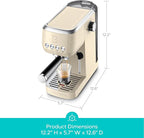 CASABREWS 3700 Essential Espresso Machine 20 Bar, Stainless Steel Coffee Maker with Steam Milk Frother, Espresso Coffee Machine Cappuccino Latte Machine with 43.9oz Removable Water Tank, Creamy