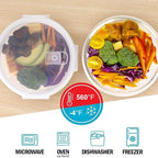 Igluu Meal Prep Glass Containers [5 pack + extra lid] - Glass Food Storage, Microwave, Oven, Freezer & Dishwasher -safe - Airtight Meal Prep Boxes with Snap Lock Steam Vent Lids, BPA-Free (950ml 32oz)