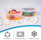 EDI [8 OZ, 25 Sets] Plastic Deli Food Storage Containers with Airtight Lids | Microwave-, Freezer-, Dishwasher-Safe | BPA Free | Heavy-Duty | Meal Prep | Leakproof | Recyclable