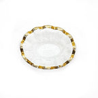 Annieglass Ruffle 8.25 x 6.5 Inch Dip Bowl with 24k Gold, Timeless Glass Tableware for all Occasions, Made in the USA