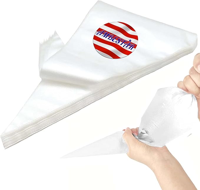 Disposable Piping Bags 18 inch, 200 Pcs Disposable Piping Bags, Disposable Large Pastry Bags for Cupcake, Cake Disposable Decorating Bags for Frosting
