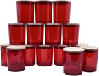 10 OZ Thick Candle Jars for Making Candles 15 Pcs, Empty Jars with Wood Lids for Candle Making, Sample Container, Red