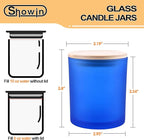 10 OZ Thick Candle Jars for Making Candles 15 Pcs, Empty Jars with Wood Lids for Candle Making, Sample Container, Frosted Blue