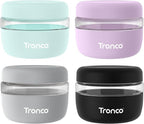 Tronco 16 oz Glass Food Storage Containers with Lids, Airtight, Leak & Spill Proof Glass Lunch Bowls for Meal Prep, Salad, Yogurt, Soup & Stew, Microwave & Dishwasher Safe, BPA-Free, Set of 4