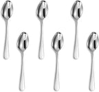 KEAWELL Premium Louise Demitasse Espresso Spoons, 18/10 Stainless Steel, 4.4-Inch Small Size, Dishwasher Safe (4.4 inches, 6)