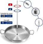 Vertical Skewer Grill.Stainless Steel al pastor skewer for grill .Vertical Skewer griddle,Vertical spit, Turkey roasting pan, Barbecue Grill Stand,Roasting pan, Great for Tacos Al Pastor,