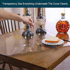 Wadrac Crystal Table Top Protector Cover 30x66 Inch 1.5mm Thick Clear Vinyl Tablecloth Pad Protector Non-Slip Office Writing Desk Pad Plastic Table Mats on Top of Wood Glass Tabletop Anti Scratch