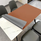 Leather Table Cover,1.8mm Thick,42x96 Inch Table Protector,Table Protector for Dining Room Table,Dining Table Cover,Table Cover Protector.(Brown+Gray,42x96)